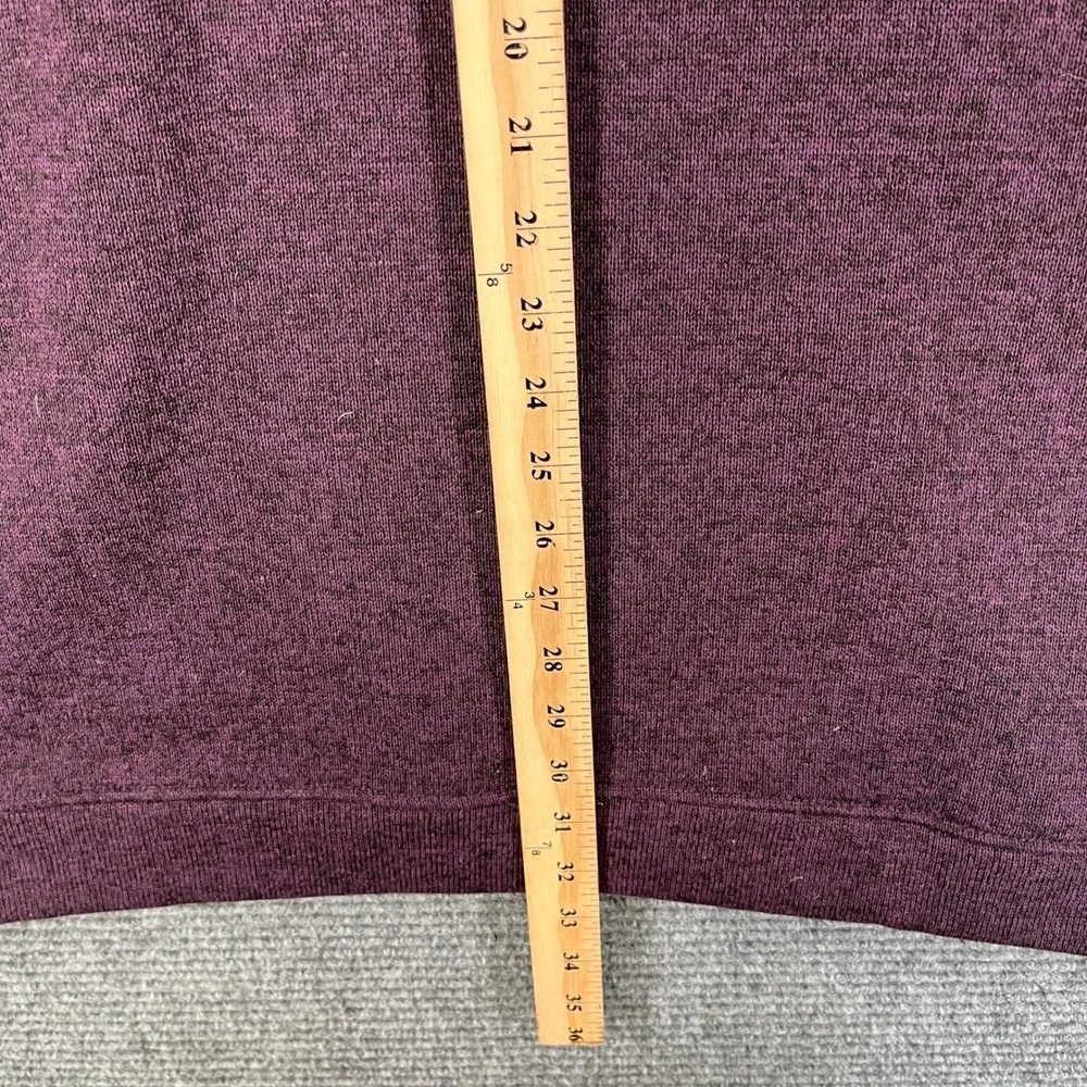 Eddie Bauer Snap Mock Neck Pullover Mens TXL Tall Burgundy Heather Fleece Hiking